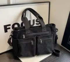 バッグ ショルダーバッグ トートバッグ 2way 多機能収納バッグ ブラック