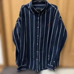 BEVERLY HILLS POLO CLUB ストライプシャツ ネイビー M