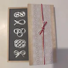 能作 箸置き 結び 5個セット 木箱入りのサムネイル