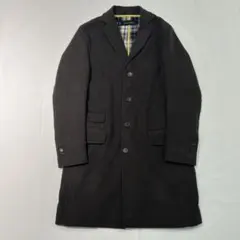 美品 ディースクエアード2 レザー切り替え チェスターコート 38 M ブラック 美品 ディースクエアード2 レザー切り替え チェスターコート 38