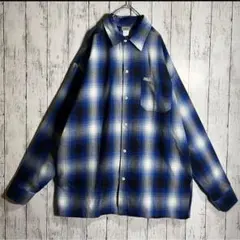 CALTOP オンブレシャツ　USA製　XL ビッグサイズ　ゆるだぼ　太アーム