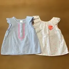 zara carter'sストライプと星柄フリル袖シャツ2点セット 70〜80