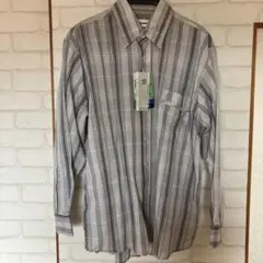 【新品タグ付き】WEATHERCOCK ストライプ　夏長袖シャツ Lサイズ