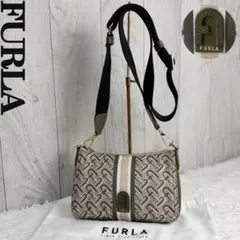 美品♡保存袋付♡FURLA フルラ ブランドロゴ 総柄 ショルダーバッグ