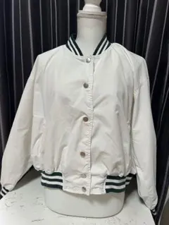 PRELOVED WEGO スタジャン ホワイト グリーン