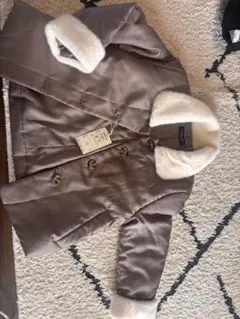 ブラウン フェイクファー襟 中綿コート COMME CA ISM 120