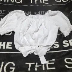 ホワイト バルーンスリーブ クロップドトップス ONE SIZE 「3」