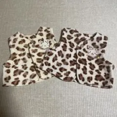 50〜70サイズ　双子ちゃん　ヒョウ柄　アニマル柄　ベスト　同サイズ2枚セット