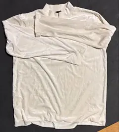 ベロアジャージ ハイネックTシャツ ホワイト色 Lサイズ