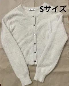 GU シャイニークルーネックカーディガンZ ナチュラル（アイボリー）