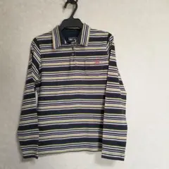 アディダス　レディース　ゴルフ　長袖　襟付き　シャツ　ボーダー　M