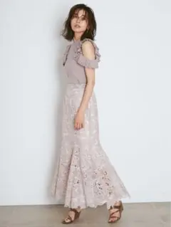 snidel カッティングレースマーメイドスカート