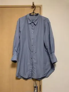 COCA バックリボン 長袖 シャツ ブラウス ブルー