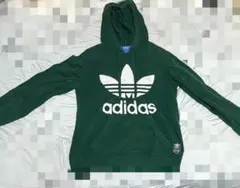 adidas ニットパーカー グリーン