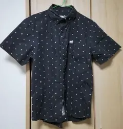 VANS ドット ドクロ柄 半袖シャツ 黒