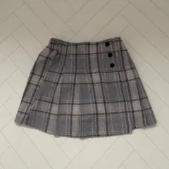 グレー系チェック プリーツスカート yuririn ミニスカート