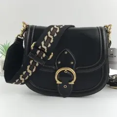 新品 COACH ブラックショルダービートサドル バッグ