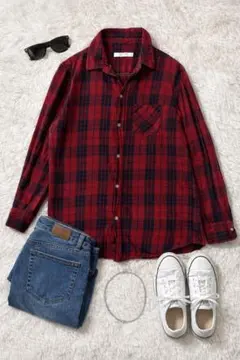 極美品☆バックナンバー BACK NUMBER 上品チェックシャツ L
