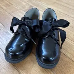 黒のリボン付きフォーマルシューズ　21センチ