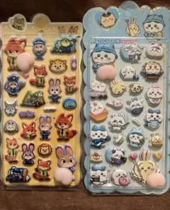 ズートピア　ちいかわ　おしり　ぷにぷにシール2枚セット