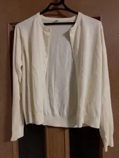 【中古】UNIQLO UVカットクルーネックカーディガン　Lサイズ