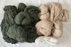 毛糸　 超極太　極太　グリーン ベージュ ホワイト　合計1584g（袋含む）