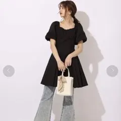 [期間限定値下げ]NICECLAUP コットンレースミニワンピース 黒