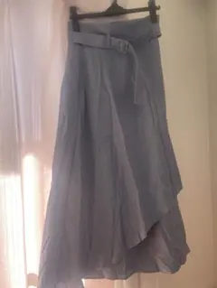 natural beauty basicフレアスカート M ブルー