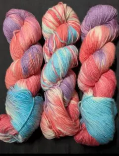 6　かせ毛糸　手染め毛糸　毛糸　編み物　ソックヤーン