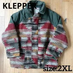 KLEPPER ネイティブ柄 ダウンジャケット 3L マルチカラー