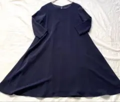 美品 ユナイテッドアローズ　Aラインワンピース　紺 フォーマル　入学式　卒業式