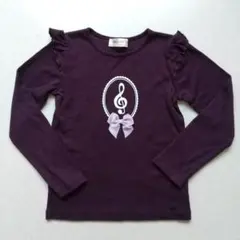 moo non non☆音符プリント紫色トレーナー 130cm