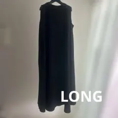 coc エンボス加工マキシ丈ノースリーブワンピース LONG ロング ブラック黒
