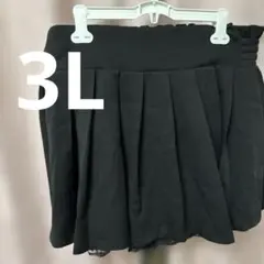 プリーツスカート ブラック 3Lサイズ レース