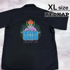 REDKAP　ワークシャツ　半袖　XL　ブラック　スカル　プリント　USA古着のサムネイル