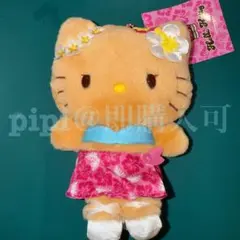 【ピンク】キティ マスコットホルダー トコナツバケーション 日焼け
