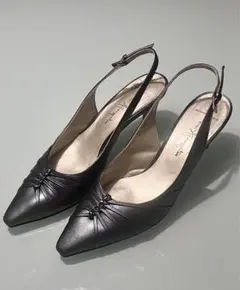 ⭕️ 美品 銀座カネマツ パンプス 24.5cm シルバーグレー