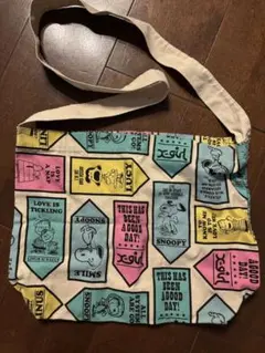 スヌーピー コットンショルダーバッグ