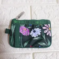 LESPORTSAC レスポートサック 花柄 コインケース カードケース 緑