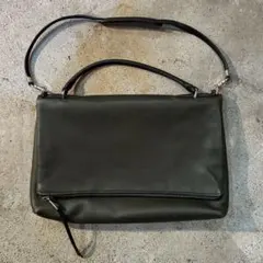 レザーショルダーバッグ　COACH コーチ　ダークグリーン