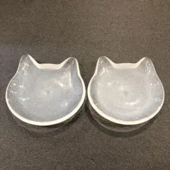 【新品】アデリアグラス ココネコクラフト 猫顔シルエット 硝子小皿 2枚セット