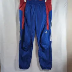【訳あり格安】adidas アディダス トラックパンツ シャカパン 青×赤 Lのサムネイル