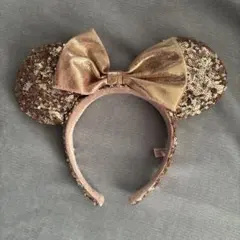 ミニーマウス風ゴールドカチューシャ