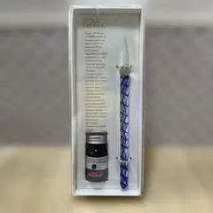ガラスペン 青と白の模様 インク付き フランスの老舗ブランド、エルバンのサムネイル