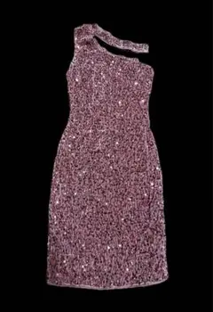 ワンショルダー/ スパンコール /ミニドレス/タイトドレス