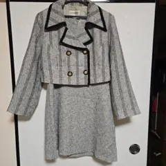 グレー ストライプ柄 ジャケットスーツ