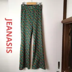 JEANASIS ジーナシス 幾何学柄 フレアパンツ マルチカラー S