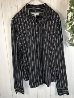試着のみ！TOMMY HILFIGER 長袖シャツ 黒と白のドット