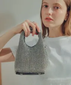 ECREL ビジューミニバッグ(シルバー)