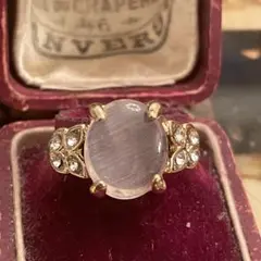 英国　イギリス　ヴィンテージ　白　金色　ゴールド　指輪　リング　15号 蚤の市